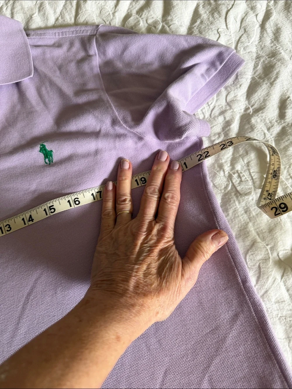 Ralph Lauren Lavender Polo with Green Pony M excellent condition